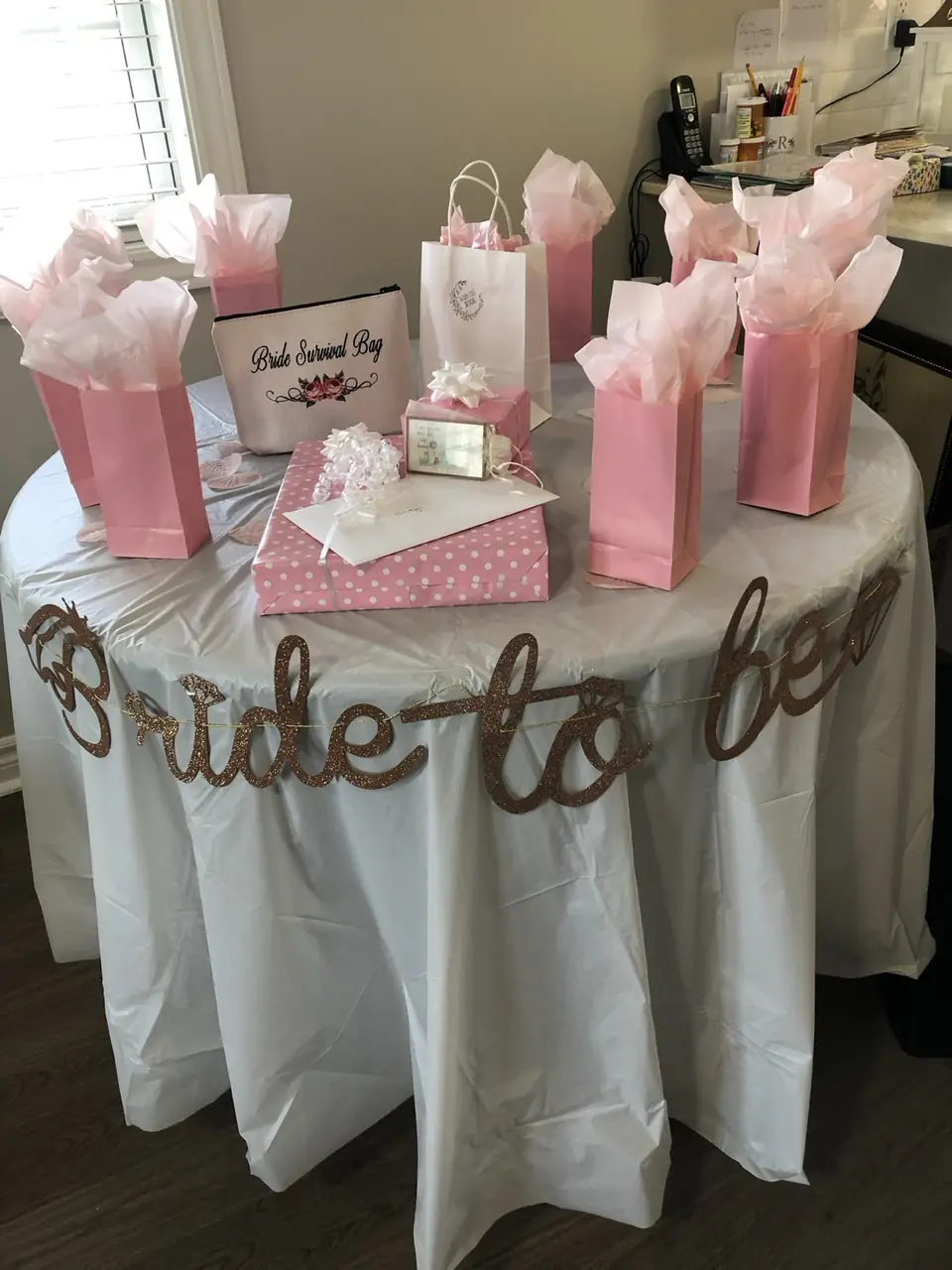 Bridal shower gift table